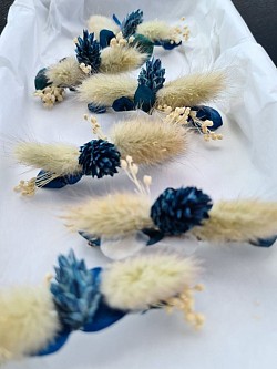 Barrettes 5cm : tons bleu, blanc et crème